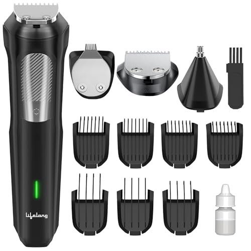Lifelong Grooming Kit for Men, 13-in-1 Trimmer All in One | 1 Year Warranty | 90Mins Runtime, Rechargeable, Hair Trimmer for Men, Nose, Ear, Beard & Body Trimmer, Waterproof, 7 Length Settings,Black