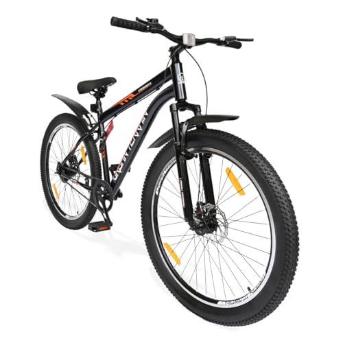 Urban Terrain by Cult Bolt Cycle/Bicycle MTB 27.5T Single Speed Bike with Front Suspension, Disc Brake, Bell & Lock Bicycle for Men/Boys Mountain Bike UT5001S27.5ACC | Ideal for 15+ Years (Black)