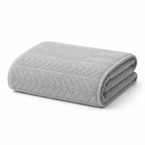 Cortina Towels for Bath (70 x 140 cm) – 380 GSM Microfiber Bath Towels, Ultra Soft, Highly Absorbent & Quick Dry for Gym, Beach & Bathroom Towels for Men, Women & Kids Color : Grey