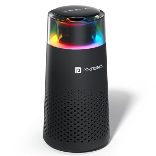 Portronics AeroDrive, Type-C Powered Car Air Purifier with H13 HEPA Filter, 3-Stage Filtration(Pre-filter, HEPA13 & Activated Carbon Filter) 360° Air Intake,Removes PM 2.5 & PM 10,RGB Ambient Lighting