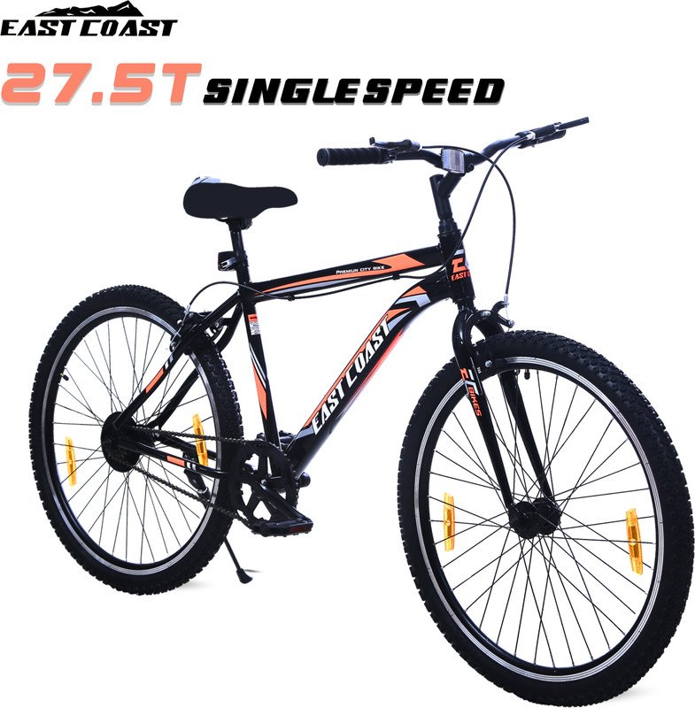 EAST COAST City MTB Cycle/Bike 27.5 T Mountain Cycle 27.5 T (inch) Road Cycle(Single Speed, Black, Rigid)