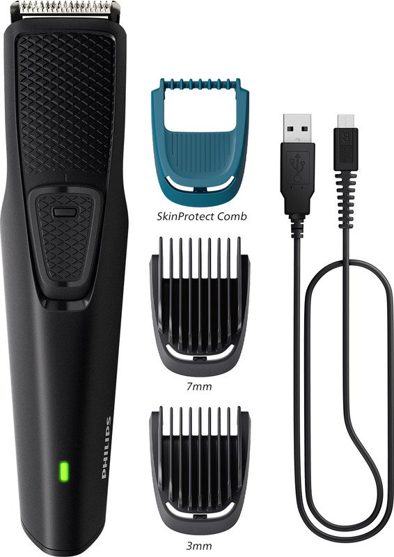 PHILIPS BT1233/18, Dura Power Tech, Skin Safe Trim Trimmer 30 min  Runtime 4 Length Settings(Black)