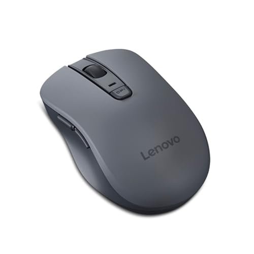 Lenovo WL310 Bluetooth Silent Mouse, Bluetooth 5.0, Upto 3million Button clicks, 1600 DPI, 6 Buttons (Left Click, Right Click, Scroll Click, DPI, 2 x Side Buttons), DPI LED Indicator, Grey