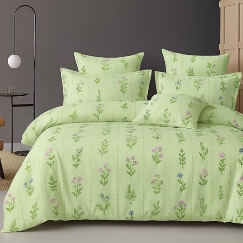 BSB HOME 300 TC Microfiber XXL Soft Cotton Super King Size Bedsheet for Double Bed, King Size 108 Inches X 108 Inches, 9 Feet, 275 X 275 cm with 2 Large Size Pillow Covers – Pastel Pistachio Green