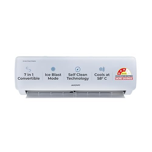 Acerpure Chill Neo1.5 Ton 3 star 4800W AC5IPG61.5TN3W48W 7 in 1 Convertible, Ice Blast Mode, 4 way swing, Cooling @ 58 degree