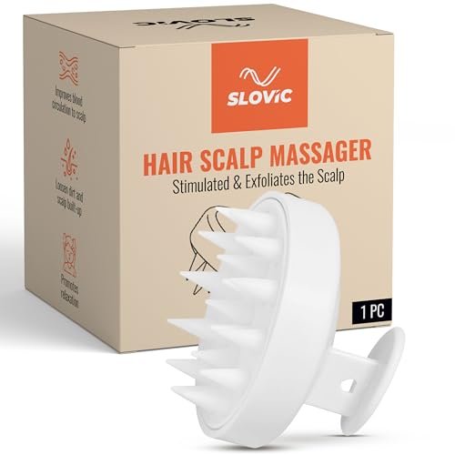 Slovic Head Massager for Scalp & Shampoo Brush with Soft Silicone Brush | Hair Massager for Hair Growth | Ideal for Dandruff Prevention, Oil Control, Blood Flow, Scalp Massage & Cleaning