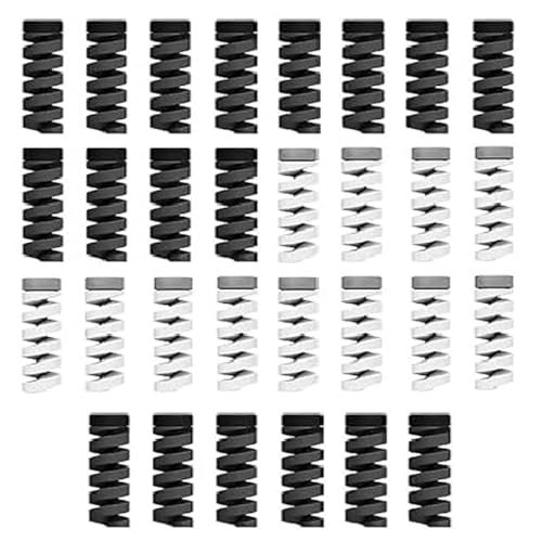 EDNITA (30 Pcs Black/Grey Spiral Cable Protector Chargers Cable Protector Data Cable Protective Sleeve Headphone Saver Charger Protective Case for Phone, USB, All type of Wires