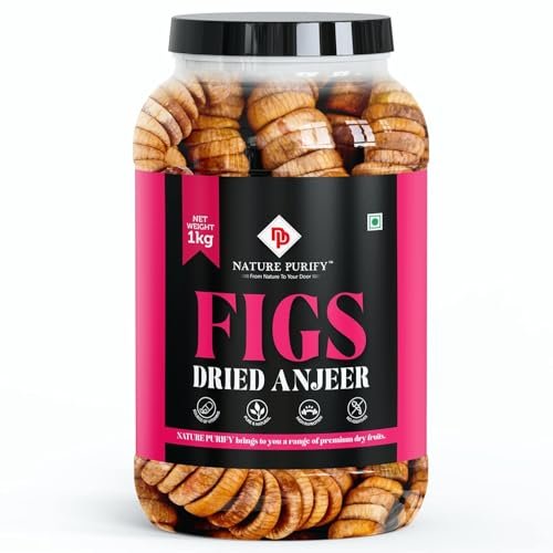 Nature Purify Dried Figs | 1 kg | Dried Anjeer | Rich Source Of Fiber | Low in Fat | Healthy Snack | Ideal for Festive Gifting