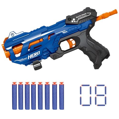 Toyshine Easy to Shoot Foam Bullet Blaster Gun Toy with 8 Pc Soft Bullets Shooting Fun Outdoor Toy for Little Kids – Blue