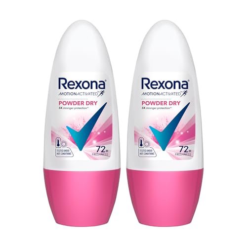 Rexona Motion Activated Roll-On | Powder Dry Fresh Deodorant for Women | up to 72Hr long-lasting freshness | 45 ML (Pack of 2)