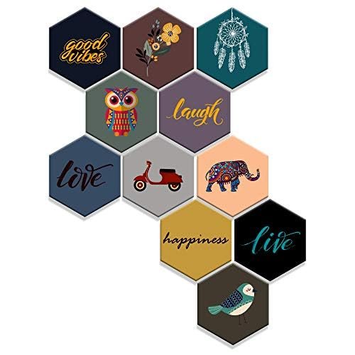 IT2M Wooden Wall Decor Set of 11 Multicolour – SPW3