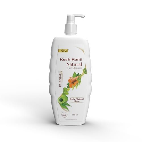 Patanjali Kesh Kanti Hair Cleanser Natural Shampoo, Herbal Care for Healthy Hair, Suitable for All Hair Types (650 Ml)