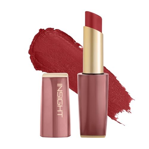 INSIGHT Pure Matte Lipstick – Crush On You| High Pigment, Long Lasting Smooth Matte Finish | Enriched with Vitamin E & Coconut Oil – 3.3 g