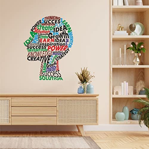 CVANU Success Solution Creative Design Typography Vinyl Wall Sticker for Wall Decoration Size(18inch X 23.8inch)_Multicolor_cv5