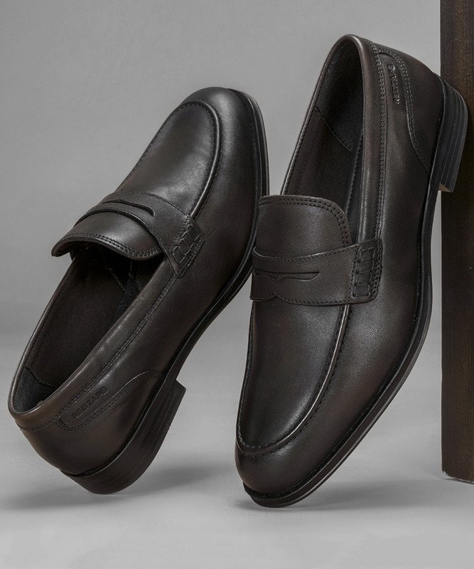 RED TAPE Formal Loafers for Men | Real Leather Shoes With Low-cut Pattern Loafers For Men(Brown , 10)