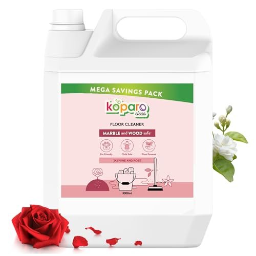 Koparo Natural Disinfectant Floor Cleaner Liquid | 3 Litres | Jasmine Fragrance | Tile & Marble Cleaner | Eco-friendly, Organic & Non-Toxic | Skin Safe, Baby Safe & Pet Friendly