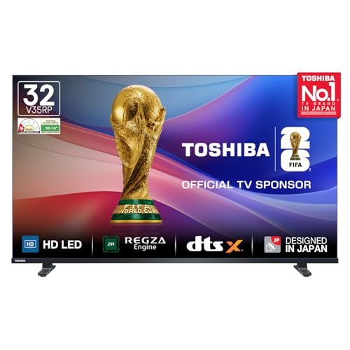 Toshiba 80 cm (32 Inches) HD Ready Smart LED TV | Dolby Audio & DTS Virtual:X | Game Mode | REGZA Engine | VIDAA OS | 32V35RP (Black)