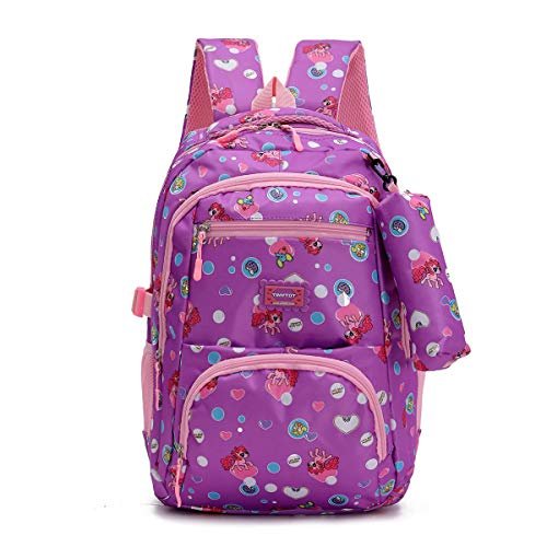Tinytot School Bag for Girl with Pencil Pouch – 26 Litre, 18 Inches, Durable & Sleek Waterproof Tuition and College Bag for Girls, Multicolored Picnic & Travel Backpack for Girls