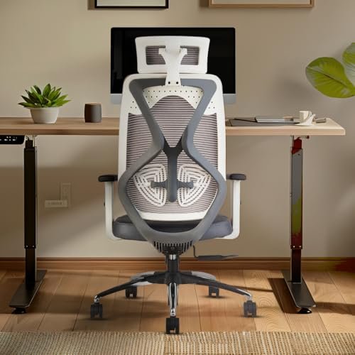 INNOWIN Tokyo Office Chair,High Back Mesh Ergonomic Home Office Desk Chair with 3 Years Warranty, Adjustable Armrests,Adjustable Lumbar Support,Tilt Lock Mechanism (Grey)