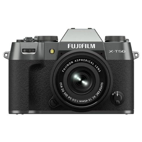 Fujifilm X-T50 40 MP APS-C X-Trans Sensor|Retro Style mirrorless Camera|4k/6.2k vlogging|High Speed Recording FHD 240fps|Advance AF with 15-45mm Optical Zoom Lens f/3.5-5.6 – Charcoal