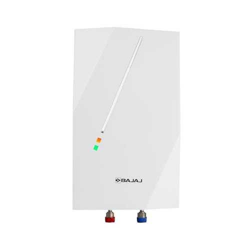 Bajaj Skive 5 Litre Instant Water Heater for home | High Grade SS Tank | Multiple Safety System | Suitable for High Rise | Shock Resistant | Rust Proof Outer | 5-Year* Tank Warranty by Bajaj 【White】