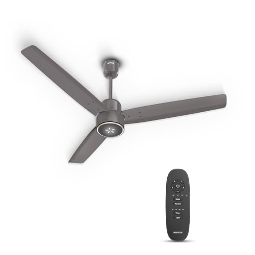 Havells FAB BLDC ULED Ceiling Fan 1200mm, 5 star, LED Speed Indicator, 380 RPM, Up to 65% Savings,Reverse Rotation,4 Speed Modes,Low Wattage 30W, Low Noise,Air Flow:225 CMM, 3 Year Warranty,Stone Grey