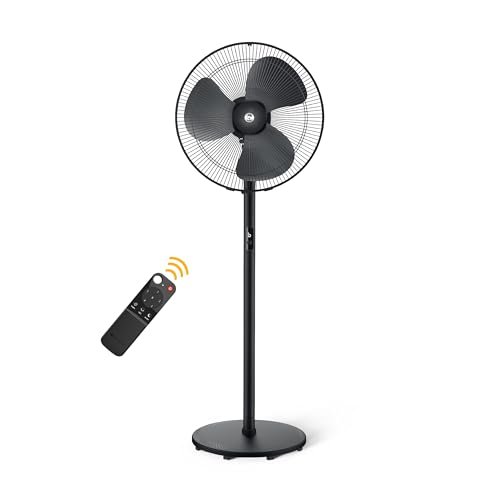 atomberg Renesa 400mm Pedestal Fan | 5-star rated | Ideal for Home & Office | Silent BLDC Stand Fan | 6 Speeds | 35W | Remote with Oscillation, Timer, Sleep | 2 Years Warranty (Midnight Black)