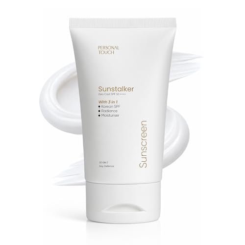Personal Touch Sunscreen SPF 50 PA+++ for Face | Sunstalker Korea 3 in 1| Lightweight Sunscreen with No White Cast | Non-Greasy, Acne Safe & Oil-Free | With Niacinamide | For Oily & Dry Skin | 30 ml