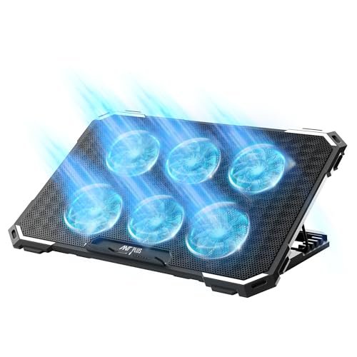 Ant Plus Dracula 60 Laptop Cooling Pad, Gaming Laptop Cooler with 6 * 1 Quite Fans, Fan Speed Controller 5 Height Adjustable Angle 2 USB Ports Compatible for Laptop, Notebook up to 17”