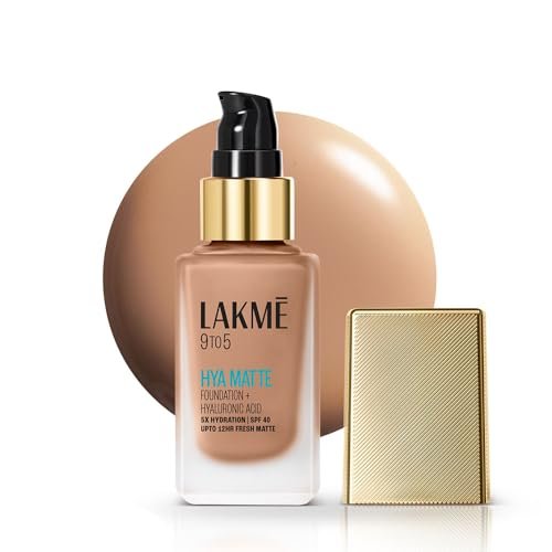 Lakme 9to5 Hya Matte Foundation + Hyaluronic Acid Neutral Honey – 25ml