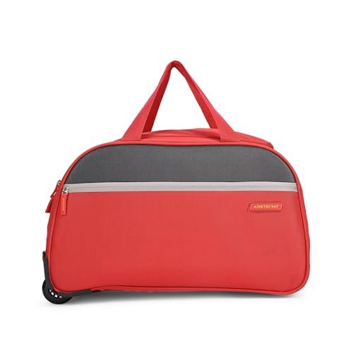 Aristocrat Enigma 52 Cm Polyester Softsided Cabin Size 2 Wheels Duffle Trolley – Red