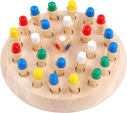 Toyshine Wooden Memory Match Stick Chess Game Set, Funny Block Board Game Parent-Child Interaction Toy for Boys and Girls Age 3 and Up, Kids