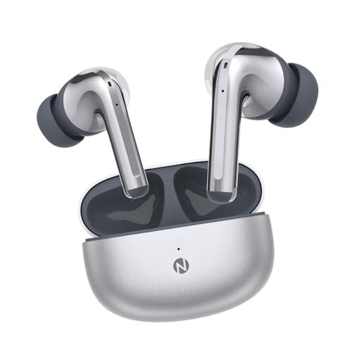 itel T31 Pro ANC TWS Earbuds with 32dB ANC, Quad Mic, 45 Hrs Playtime, 10mm Drivers, Fast Charging, Bluetooth v5.3, and IPX5 Water Resistance (Glossy Silver)
