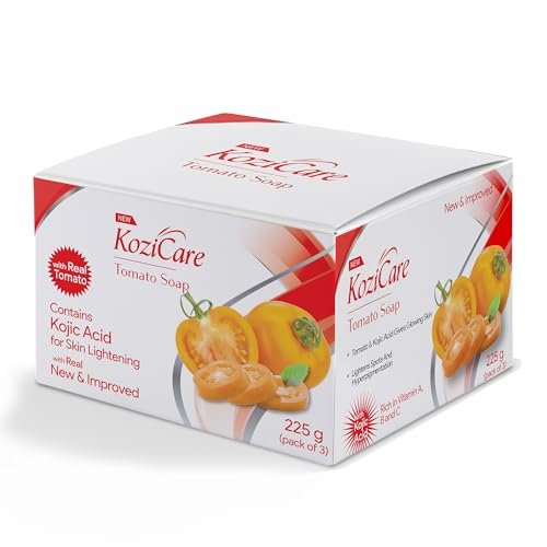Kozicare Kojic Acid Soap & Glutathione Soap | Tomato Soap | Ghar Ka Soap | Body Tan Removal Soap | Bath Soap for Men & Women | Remove Dark Spots & Hyperpigmentation | For Glowing Skin – Pack of 3