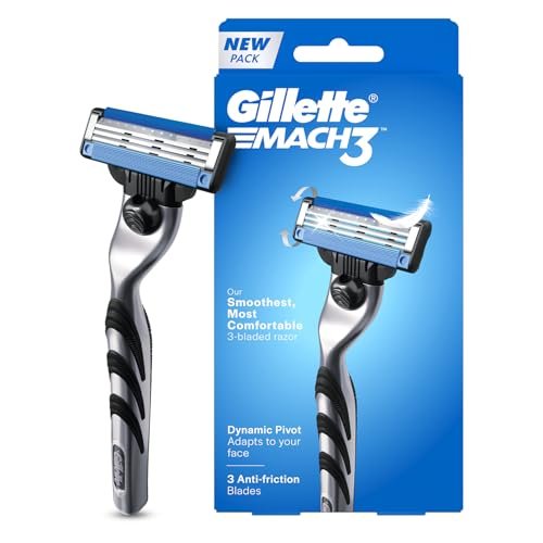 Gillette Mach 3, Shaving Razor For Men | Most Comfortable Shave | 3D Blade Technology | Metal Handle For Superior Grip