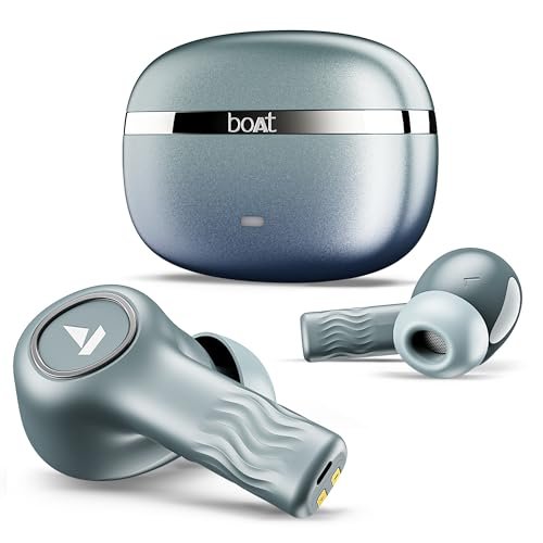 Boat Nirvana Ion ANC, Active Noise Cancellation(~32dB), 120Hrs Battery, App Support, Crystal Bionic Sound, 4Mics ENx, v5.3 Bluetooth Earbuds, TWS Ear Buds Wireless Earphones with mic (Blazing Comet)