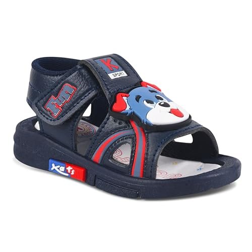 KATS Kids Chu-Chu Sound Musical Sandals Gems-21 for Baby Girls and Boys Age 6-18 Months (Navy)