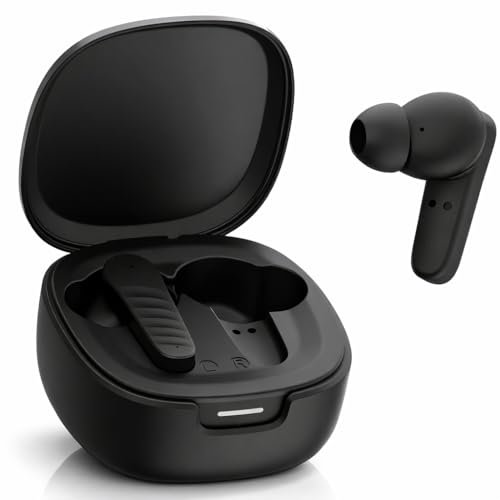 VEHOP Buds X Truly Wireless in Ear Earbuds with 32H Playtime, AI-ENC Mic, 35ms Low Latency Game Mode, 13mm Bass Drivers, Type-C Fast Charging, Made in India, Touch Controls, IPX5 Ear Buds TWS (Black)