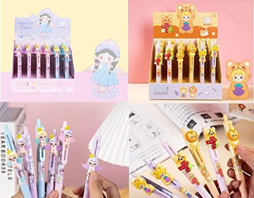 Crackles Cute Ball Points Pens for Students and Kids- Black Ink (Random Design will be Sent,Pack of 6)