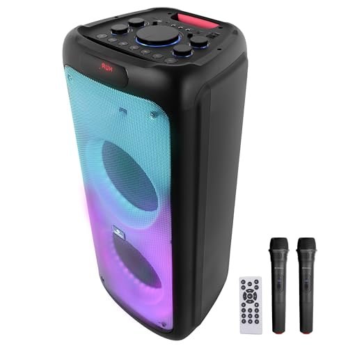 ZEBRONICS 120 Watts Party Speaker with 2 Wireless Mic, 7 hrs Playtime, Karaoke & Recording Function, TWS, Bluetooth, USB, AUX, mSD, RGB Modes (Thump 700 Black)