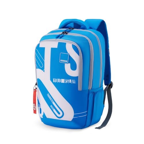American Tourister Sest 3.0 Style 01, Large 3 Compartment Backpack, 29.5L with Spacious Interiors Bags For School, Office, College, Gift For Men & Women – Blue