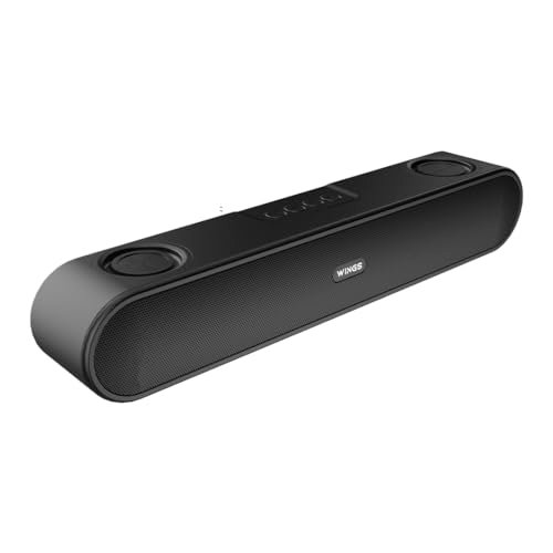 Wings Thunderbar 310 Mini Soundbar with 14W Sound Output, Dual Passive Radiators, Bluetooth 5.1, Soundbars for TV, PC, Mobile