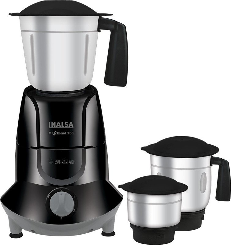 Inalsa MaxxBlend 750 W Mixer Grinder(MaxxBlend | 3 Jars | Black)