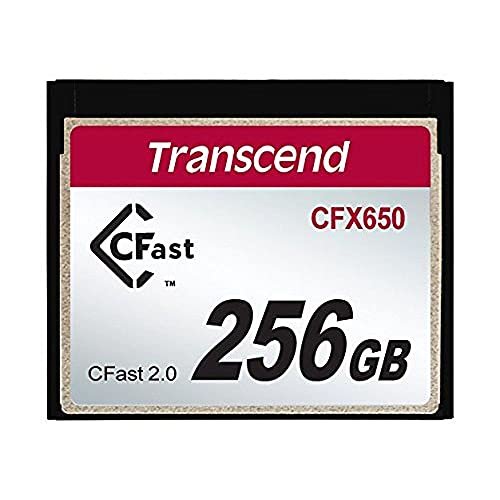 Transcend 256GB CFast 2.0 Memory Card CFX650, Read/Write speeds of up to 510MB/370MB/, MLC NAND Flash Chips, Full HD 8K/4K Video Recording, ECC, SATA III 6Gb/s, 5 Yrs. Warranty – TS256GCFX650