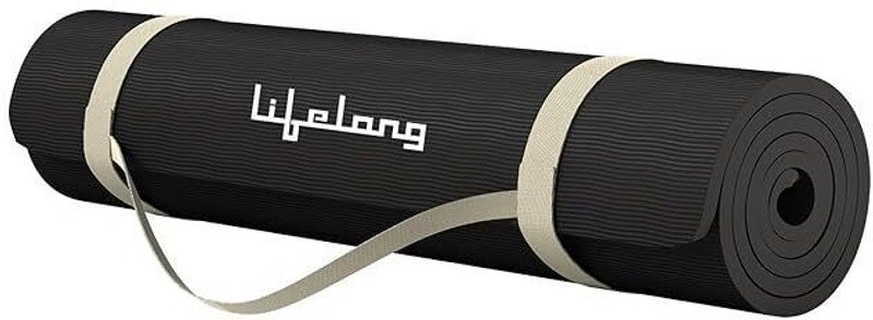Lifelong LLYM94 EVA Material Anti-Slip Mat With Cover For Men & Women Black 6 mm Yoga Mat