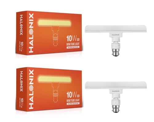 Halonix 10 Watts B22d LED bulb Mini tube Light| Color- Yellow | Pack of 2