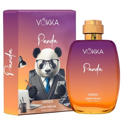 Vokka Panda 100ml Perfume | Unisex Luxury Long Lasting Ambery Perfume For Men And Women | Sweet Amber Scent Eau De Parfum | EDP Fragrance for Gift | Notes: Saffron Amber Leathery