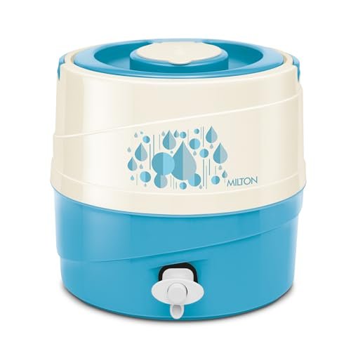 Milton Kool Rover 7 Water Jug PU Insulated, 5.3 litres, BPA Free, Leak Proof & Portable Jug, Sturdy Handles, Ideal for Travel, Picnic, Offices, Shops, Bluish Green