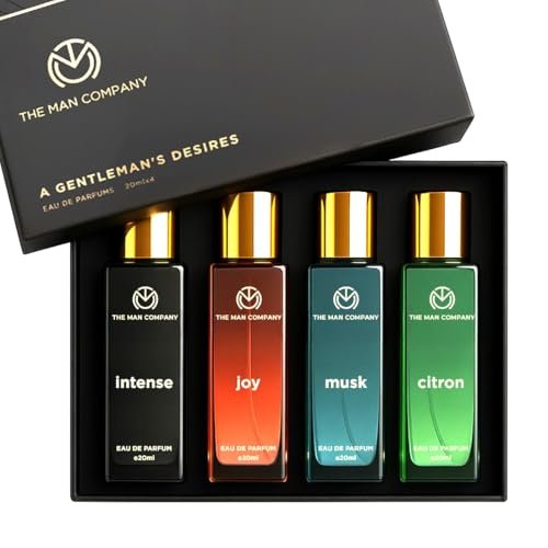 The Man Company Perfume Gift Set for Man 4 X 20ml | Premium Long-Lasting Fragrance EDP | Gift for him | Anniversary fragrance gift | A Gentlemen’s Desire for Travel, Office, Outing and Sports product | Valentine Gift Set For Him