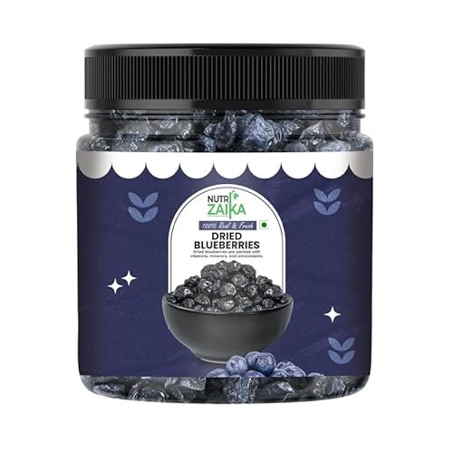 NUTRIZAIKA Organic Dried Blueberry 1 kg | Whole & Naturally Sweet Blueberry | High in Antioxidants & Fiber | Premium Dried Berry
